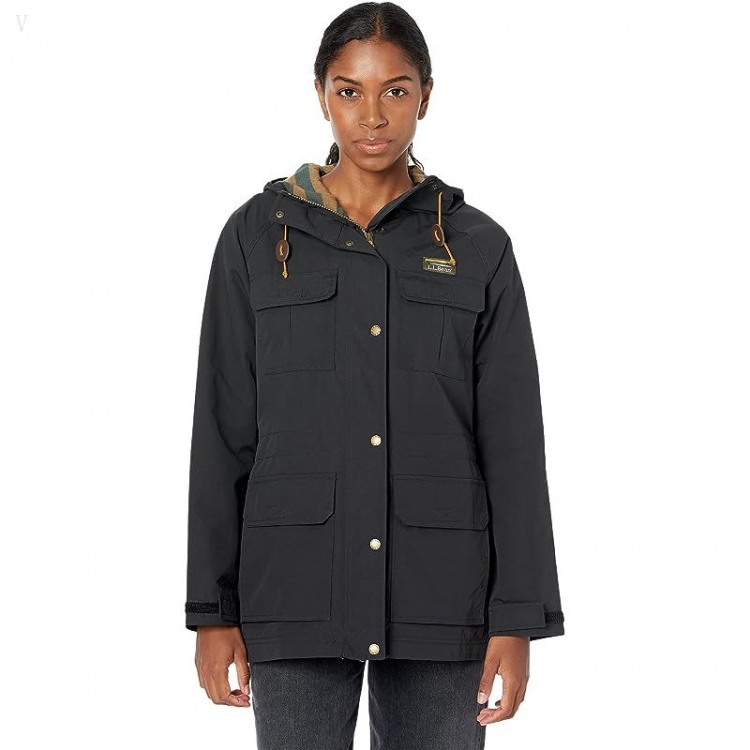 L.L.Bean Petite Mountain Classic Water Resistant Jacket Black ID-pSK4B7q4 - Click Image to Close