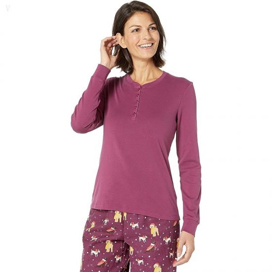 L.L.Bean Cozy Pajama Set Print Bramble Berry Dog ID-FlyBTaYq