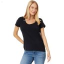 L.L.Bean Soft Stretch Supima Tee Scoop Neck Short Sleeve Dark Black ID-bQMyzne2