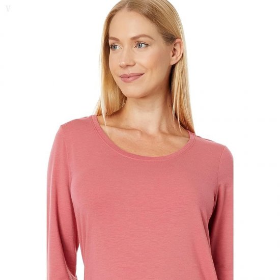 L.L.Bean Soft Stretch Supima Tee Scoop Neck Long Sleeve Vintage Rose ID-M9ggAXdg