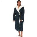 L.L.Bean Plus Size Scotch Plaid Flannel Sherpa Lined Long Robe Black Watch ID-0w52RX9h