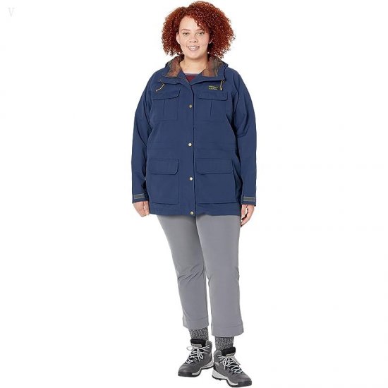 L.L.Bean Plus Size Mountain Classic Water Resistant Jacket Nautical Navy ID-WF0hVOei