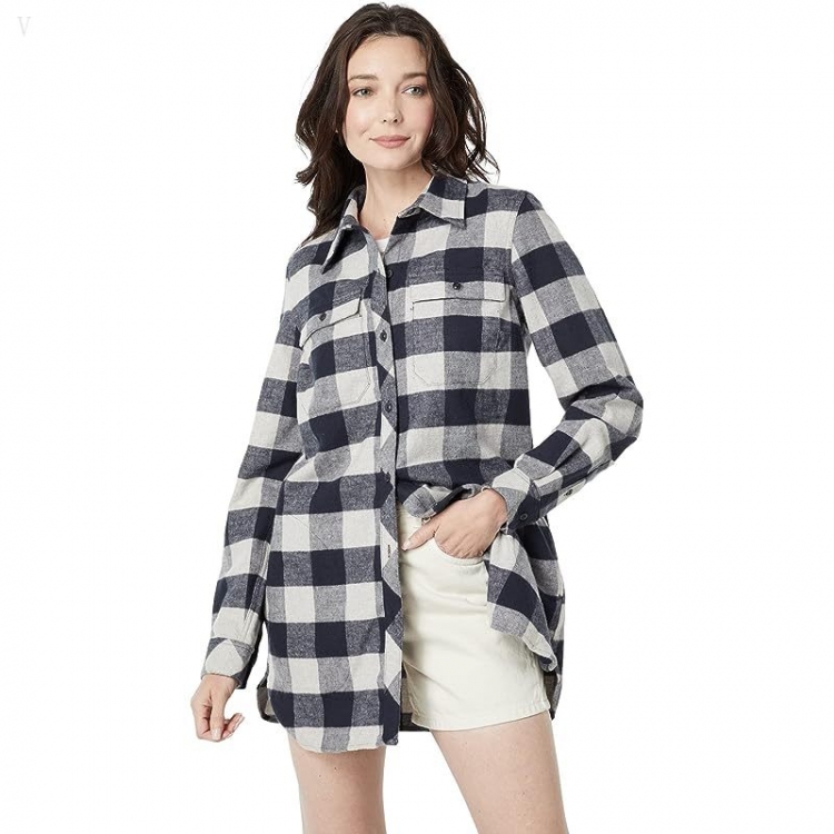 L.L.Bean Signature Chamois Tunic Pattern Dark Indigo Heather Plaid ID-hYbiGqNP - Click Image to Close