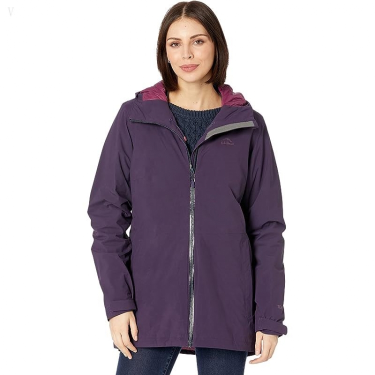 L.L.Bean Waterproof Primaloft Packaway Jacket Purple Night ID-LK8CITLs - Click Image to Close