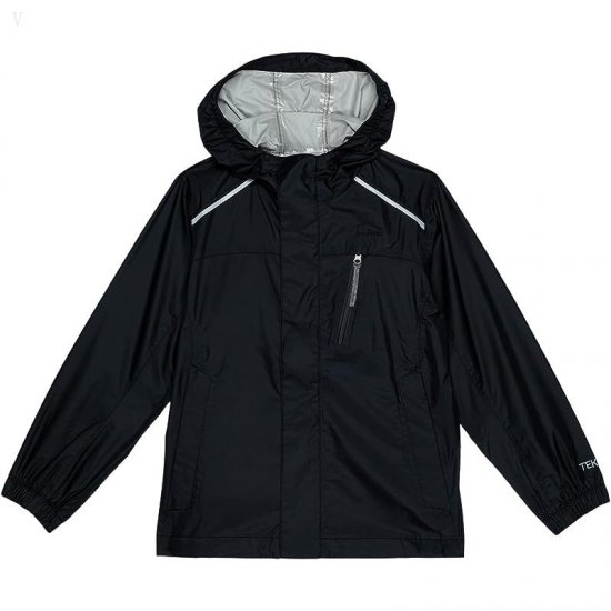 L.L.Bean Trail Model Rain Jacket Color-Block (Little Kids) Black ID-znxezlFm