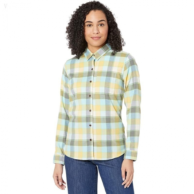 L.L.Bean BeanFlex All Season Flannel Long Sleeve Light Gold ID-WWKn5Zer - Click Image to Close