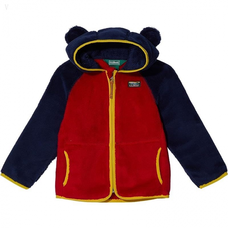 L.L.Bean Hi-Pile Fleece Color-Block Jacket (Toddler) Bright Navy/Dark Red ID-1ekYLFiD - Click Image to Close