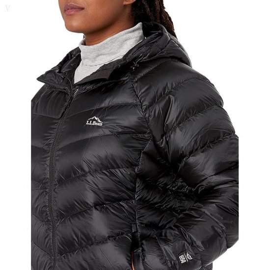 L.L.Bean Plus Size Ultralight 850 Down Hooded Jacket Black ID-DI1zg3On