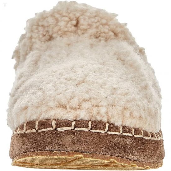 L.L.Bean Cozy Slipper Slide Pile Fleece Natural/Bright Navy ID-r0nyAi70