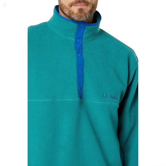 L.L.Bean Bean\'s Classic Snap Fleece Pullover Print Adults Rustic Green ID-XhyWg6tI