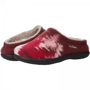 L.L.Bean Daybreak Scuffs Motif Burgundy Ombre Trees ID-Gn1fLSz6