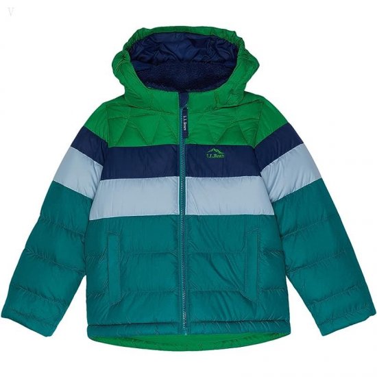 L.L.Bean Bean's Down Jacket Color-Block (Big Kids) Warm Teal ID-Ux2m7JFs