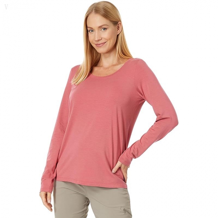 L.L.Bean Soft Stretch Supima Tee Scoop Neck Long Sleeve Vintage Rose ID-M9ggAXdg - Click Image to Close