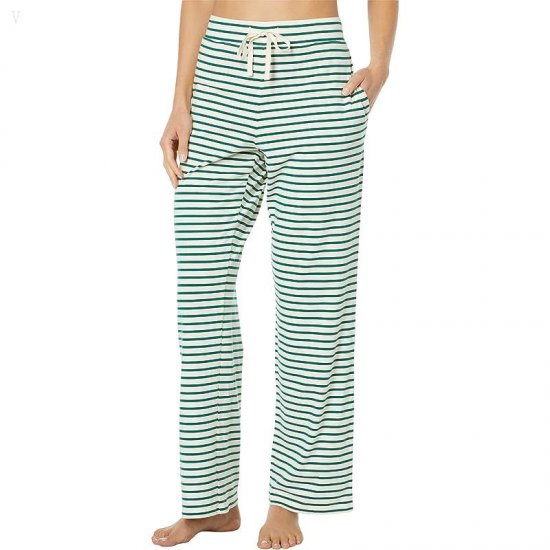 L.L.Bean Super Soft Shrink-Free Button Front Pajama Set Stripe Emerald Spruce ID-WMAnMvzP