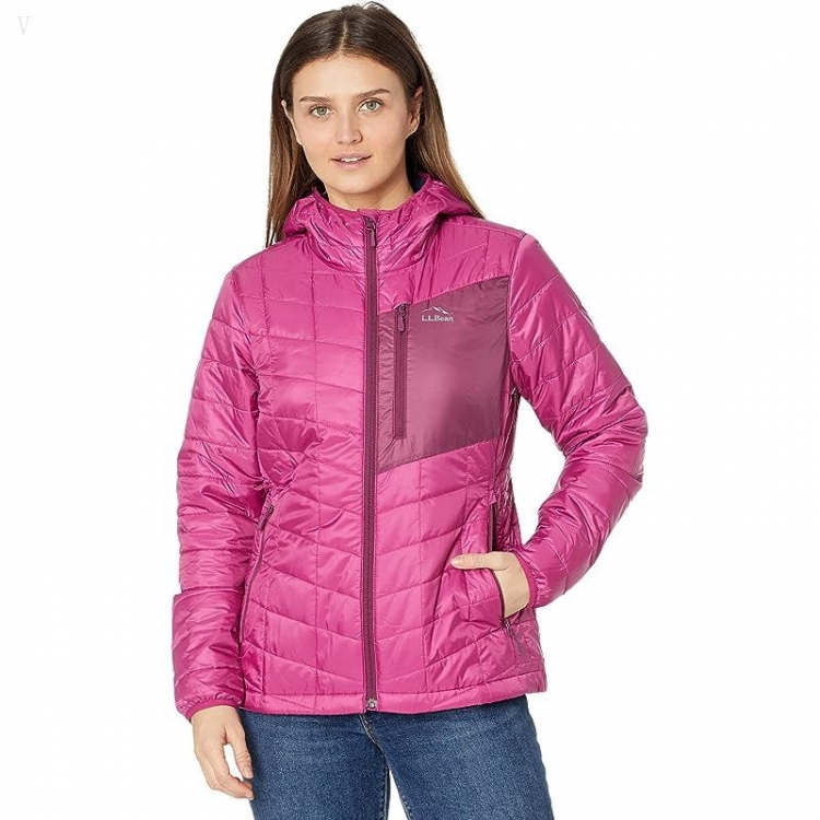 L.L.Bean Petite Primaloft Packaway Jacket Sugarplum/Bramble Berry ID-Li24Ncbk - Click Image to Close