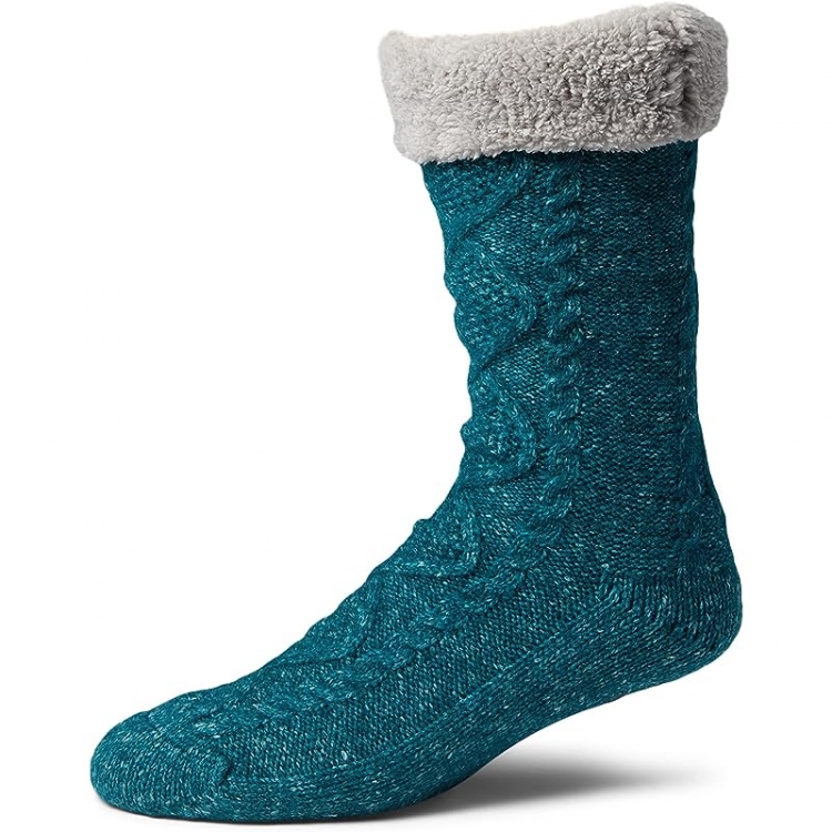 L.L.Bean Fireside Gripper Socks Teal Blue ID-Mz1iSEx2 - Click Image to Close