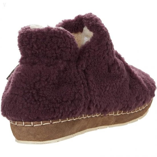 L.L.Bean Cozy Slipper Bootie Pile Fleece Dark Plum ID-9YArptvK