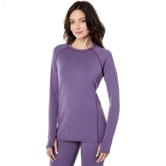 L.L.Bean Cresta Midweight 250 Crew Top Muted Purple ID-eAHxdzic