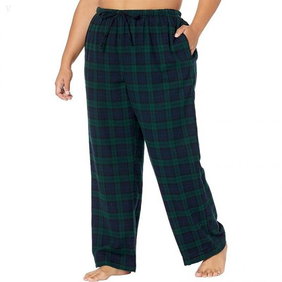 L.L.Bean Plus Size Scotch Plaid Flannel Pajamas Plaid Black Watch ID-RAbKkgYd