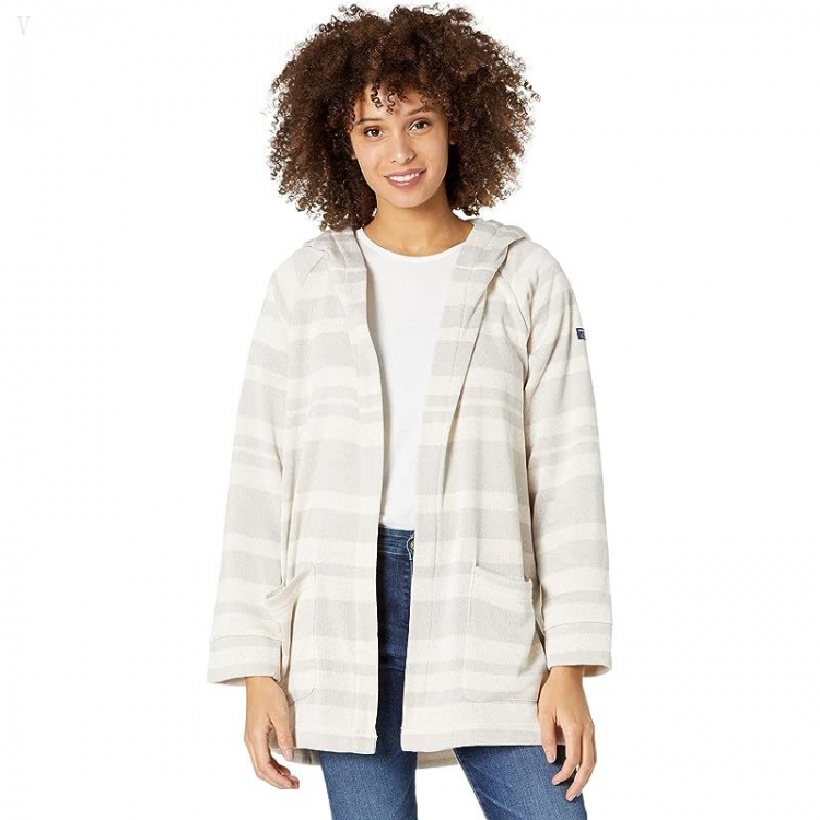 L.L.Bean Lightweight Sweater Fleece Cardigan Stripe Sailcloth ID-PXlN6l1k - Click Image to Close