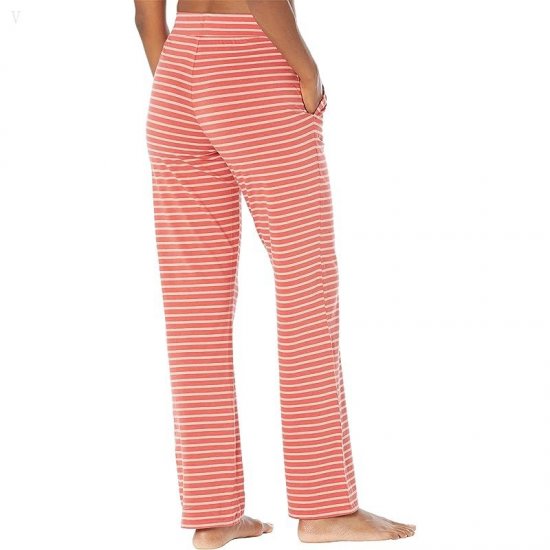 L.L.Bean Super Soft Shrink-Free Button Front Pajama Set Stripe Deep Coral ID-u9k1fbKb