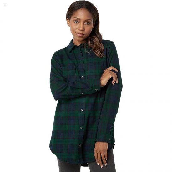 L.L.Bean Scotch Plaid Flannel Tunic Black Watch ID-B4FENxlA