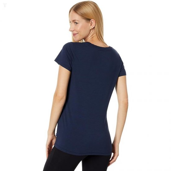 L.L.Bean Petite Soft Stretch Supima Tee Scoop Neck Short Sleeve Classic Navy ID-io9sipMc