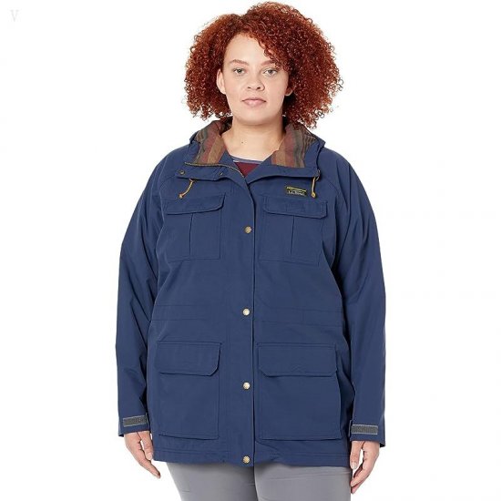 L.L.Bean Plus Size Mountain Classic Water Resistant Jacket Nautical Navy ID-WF0hVOei