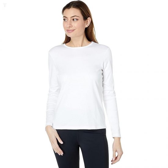 L.L.Bean Pima Crew Neck Long Sleeve White ID-bUhJ5b3d