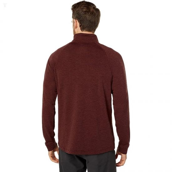 L.L.Bean Adventure Grid Fleece 1/4 Zip Burgundy ID-QHkmvdhQ