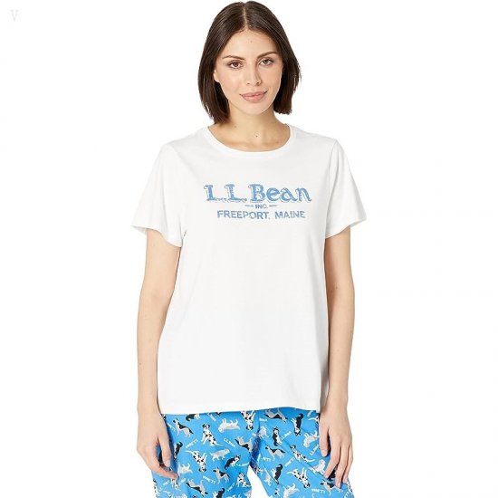 L.L.Bean Springtime Sleep PJ Set Light Ocean Dog ID-BAvs3FFO