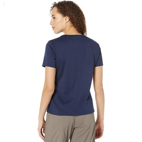 L.L.Bean Pima Crew Neck Short Sleeve Raven Blue ID-H4U3x0yU