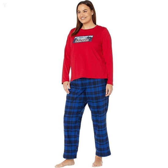 L.L.Bean Plus Size Camp Pajama Set Nautical Red ID-Y16nQKeN