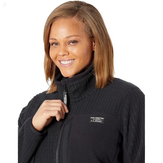 L.L.Bean Plus Size Mountain Classic Windproof Fleece Jacket Black ID-JLLw9MXb