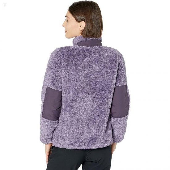 L.L.Bean Petite Hi-Pile Fleece Full Zip Jacket Muted Purple Heather/Alloy Gray ID-hFKHekb2