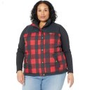 L.L.Bean Plus Size Mountain Classic Down Vest Print Rich Red Buffalo Plaid ID-NlzkZBCy