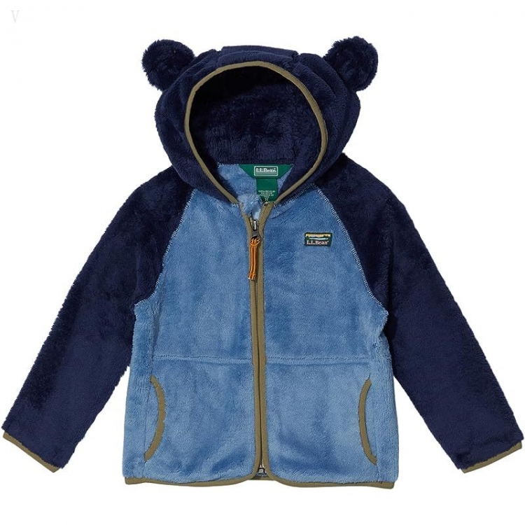 L.L.Bean Hi-Pile Fleece Color-Block Jacket (Toddler) Bright Navy/Soft Blue ID-mQP30MXo - Click Image to Close