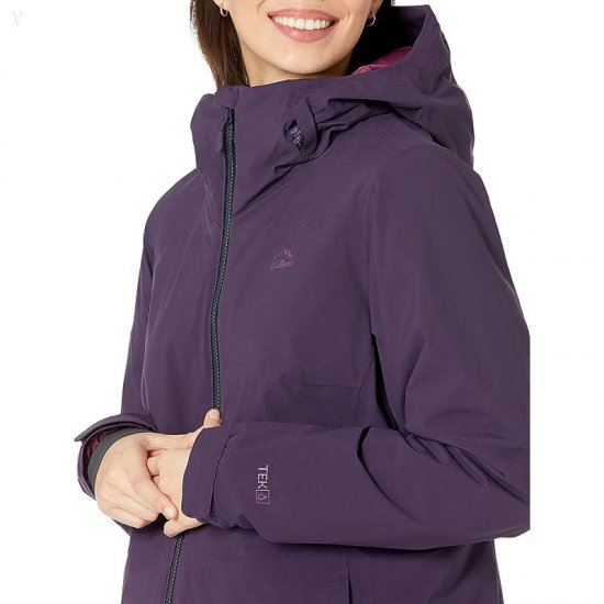 L.L.Bean Waterproof Primaloft Packaway Jacket Purple Night ID-LK8CITLs