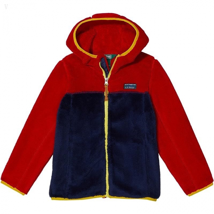 L.L.Bean Hi-Pile Fleece Color-Block (Little Kids) Dark Red/Bright Navy ID-dsCwE7qr - Click Image to Close