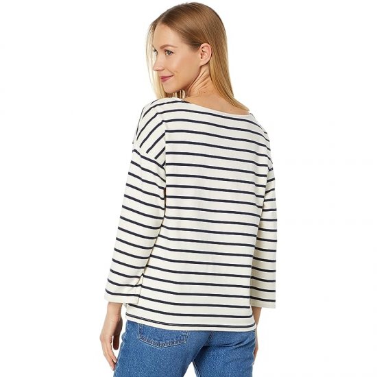 L.L.Bean Heritage Mariner Boatneck 3/4 Sleeve Stripe Sailcloth/Classic Navy ID-qVmYTtWJ