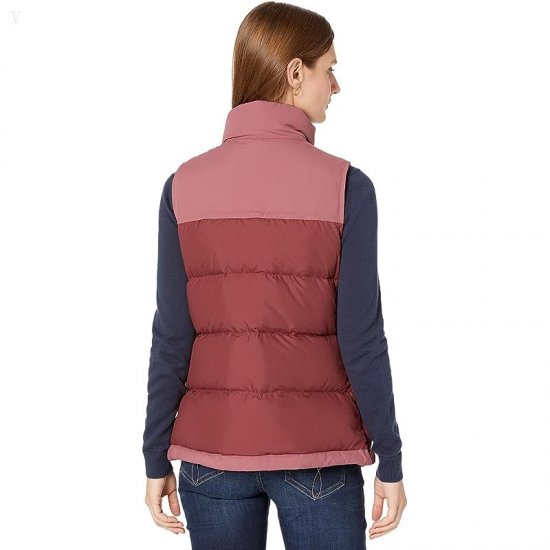 L.L.Bean Mountain Classic Down Vest Color-Block Burgundy/Light Rosewood ID-iaRuyIVb