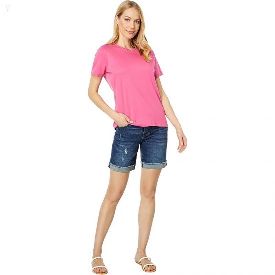 L.L.Bean Pima Crew Neck Short Sleeve Azalea ID-YEVvTEhK