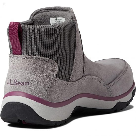 L.L.Bean Snow Sneaker 5 Ankle Boot Water Resistant Insulated Pull-On Frost Gray/Bramble Berry ID-GdIob1BT