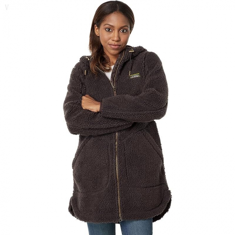 L.L.Bean Mountain Pile Fleece Coat Black Coffee ID-1RzsZCBc - Click Image to Close