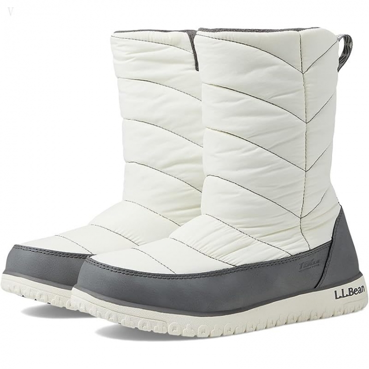 L.L.Bean Ultralight Boot Tall Quilt Side Zip Paperwhite/Asphalt ID-xkRetUVE - Click Image to Close