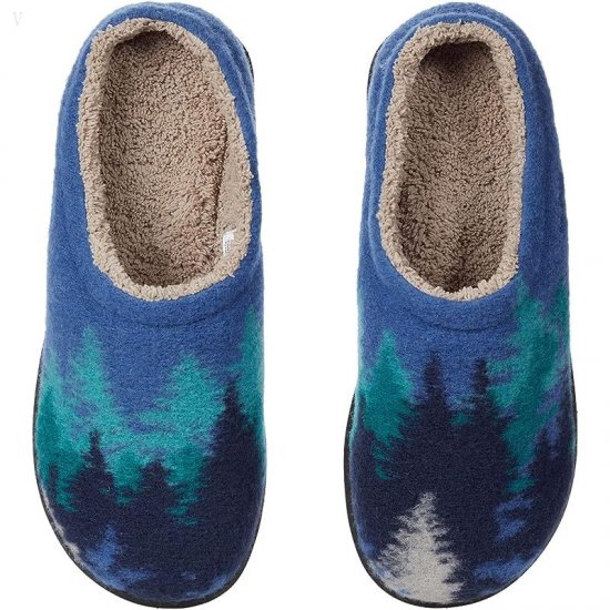 L.L.Bean Daybreak Scuffs Motif Rustic Blue/Ombre Trees ID-YO58GcN0