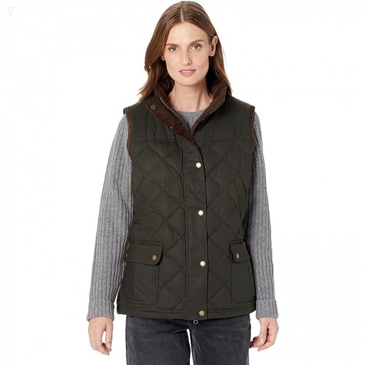 L.L.Bean Upcountry Waxed Cotton Down Vest Loden ID-IDQgreX3 - Click Image to Close