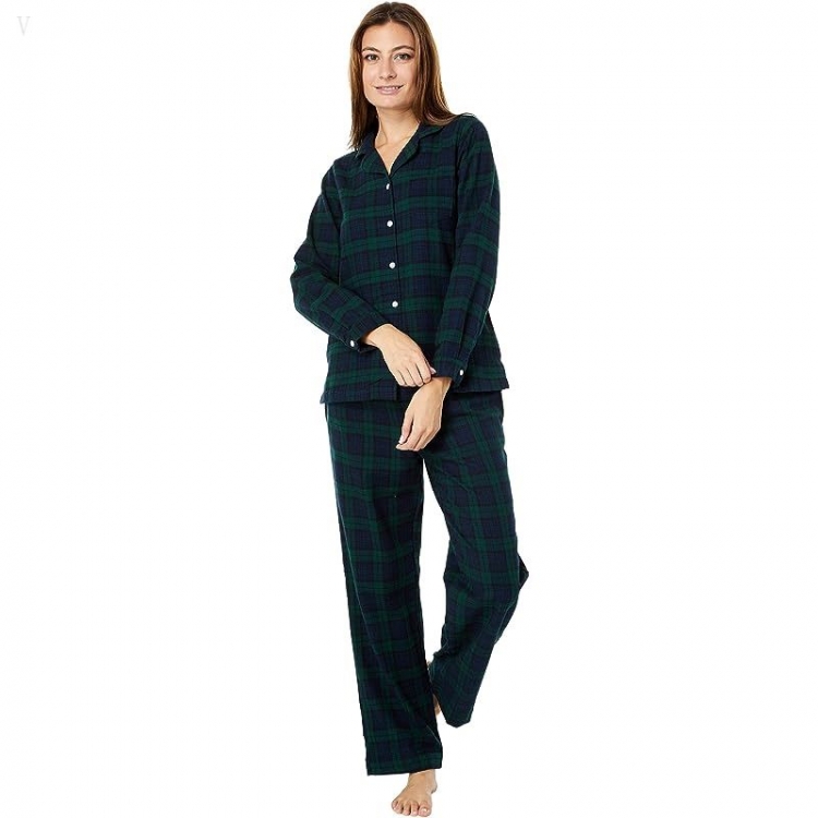 L.L.Bean Scotch Plaid Flannel Pajamas Plaid Black Watch ID-ywiJzyId - Click Image to Close