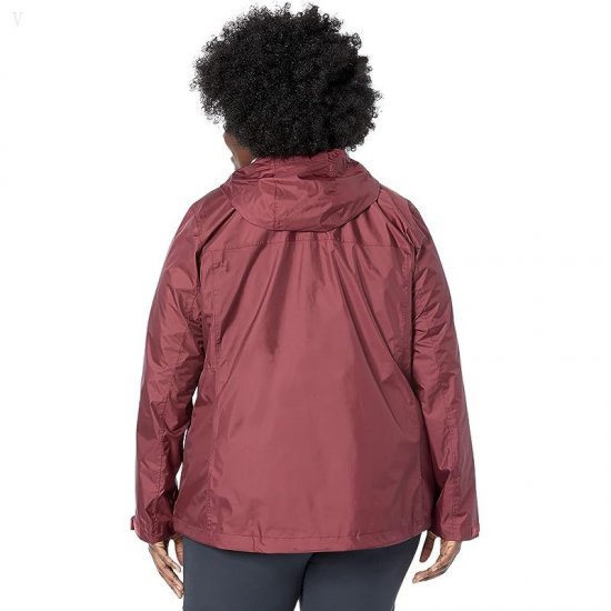 L.L.Bean Plus Size Trail Model Rain Jacket Burgundy ID-oQWK206W