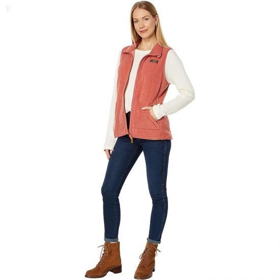 L.L.Bean Mountain Classic Fleece Vest Sienna Brick ID-Auzg698f